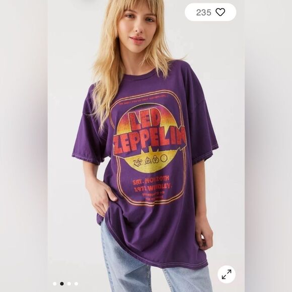 Urban Outfitters Led Zeppelin 1971 Wembley Stadium T-Shirt Dress Size S/M - Picture 4 of 8